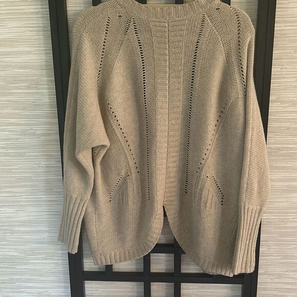Autumn cashmere oatmeal beige open oversized cardigan size XS 100% cashmere - Picture 5 of 7